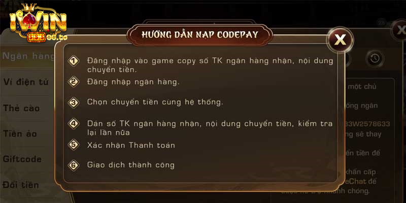 Nạp tiền bằng codepay